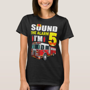 5 Year Old It's My 5th Birthday Boy Fire Truck Fir T-Shirt