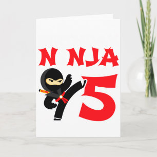 5 Year Old Karate Ninja Party Kids 5th Birthday T  Card