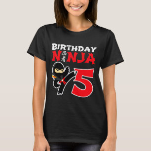 5 Year Old Karate Ninja Party Kids 5th Birthday T T-Shirt