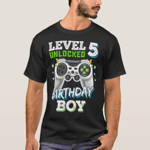 5 Year Old Level 5 Unlocked 5th Birthday Video Ga T-Shirt