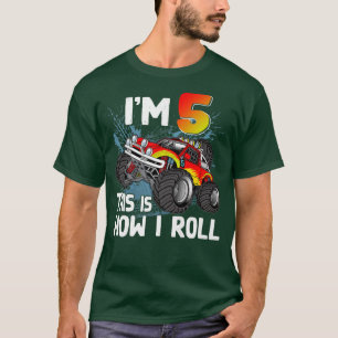 5 Year Old Monster Truck 5th Birthday Boy Monster T-Shirt