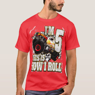5 Year Old Monster Truck Birthday T-Shirt