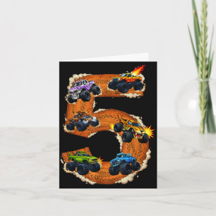 5 year old monster truck boy toddler 5th birthday5 card