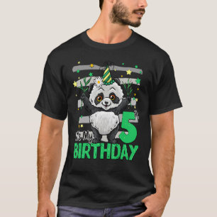 5 Year Old Panda 5th Birthday Girl Boy Panda Birt T-Shirt