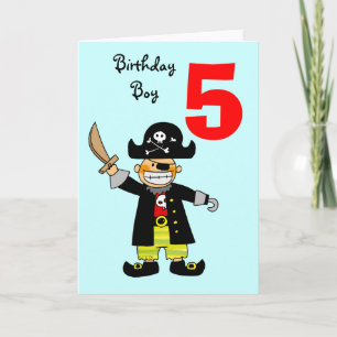 5 year old pirate boy card