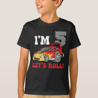 5 Year Old Race Car Birthday Shirt 5th Birthday