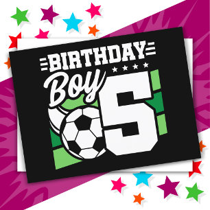 5 Year Old Soccer Football Party 5th Birthday Boy Postcard