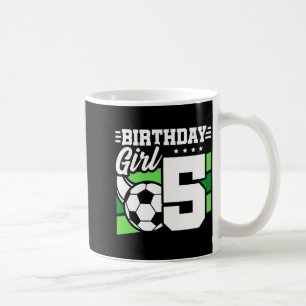 5 Year Old Soccer Football Party 5th Birthday Girl Coffee Mug