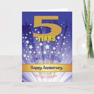 5 Year Recovery Anniversary Bold Numeral Card