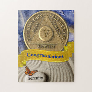 5 Year Sober Recovery Congratulations Serenity Jigsaw Puzzle