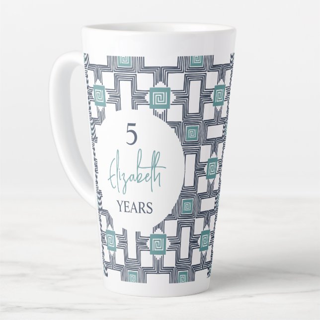 5 Year Sobirety Birthday Anniversary  Latte Mug (Left Angle)