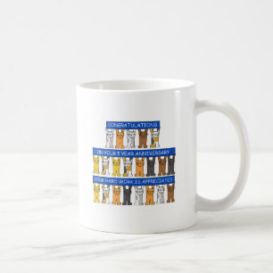 5 Year Work Anniversary Congratulations Cats Coffee Mug