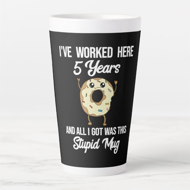 5 Year Work Anniversary Employee Appreciation Latte Mug (Front)