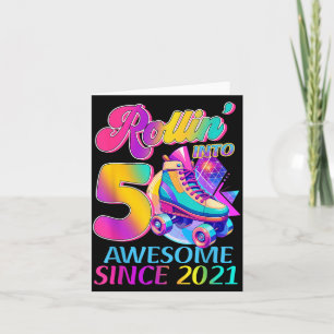 5 Years Awesome Since 2021 Hockey Theme Birthday 1 Card