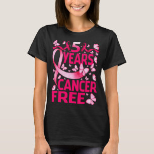 5 Years Breast Cancer Free Survivor Butterfly  T-Shirt