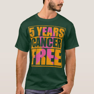 5 Years Cancer Free Pink Ribbon Breast Cancer Surv T-Shirt