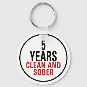 5 Years Clean and Sober Key Ring