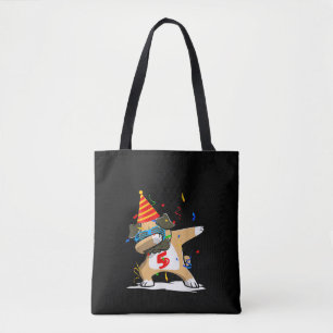 5 Years Dabbing Pug Dog Lover Birthday Tote Bag