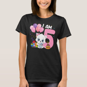 5 Years Old 5th Birthday Kitty Girl Loves Cute Me T-Shirt