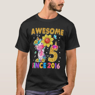 5 Years Old 5Th Birthday Unicorn Girl Awesome Sinc T-Shirt