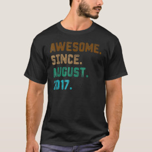 5 Years Old  Awesome Since August 2017 5th Birthda T-Shirt