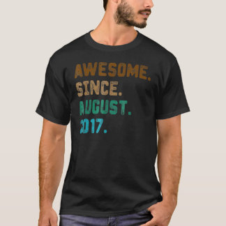 5 Years Old  Awesome Since August 2017 5th Birthda T-Shirt