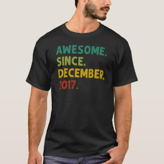 5 Years Old Awesome Since December 2017 5th Birth T-Shirt
