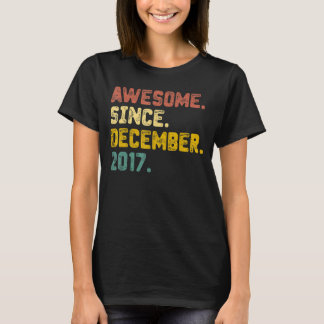 5 Years Old Awesome Since December 2017 5th Birth T-Shirt