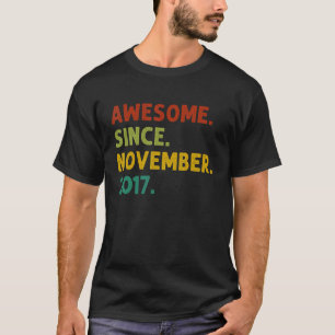 5 Years Old Awesome Since November 2017 5th Birthd T-Shirt