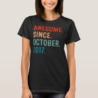5 Years Old  Awesome Since October 2017 5th Bday B T-Shirt