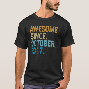 5 Years Old Awesome Since October 2017 5th Birthd T-Shirt