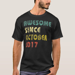 5 Years Old Awesome Since October 2017 5th Birthda T-Shirt