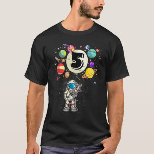 5 Years Old Birthday Boy Gifts Astronaut 5th Birth T-Shirt