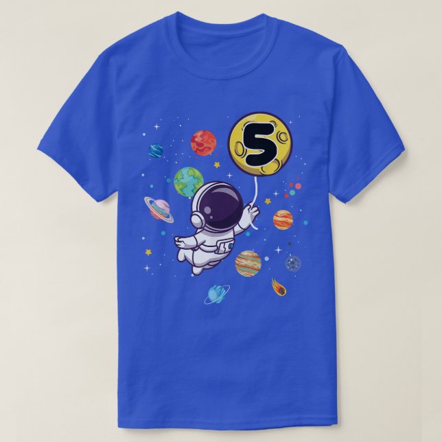 5 Years Old Birthday Boy Gifts Astronaut 5th Birth T-Shirt (Design Front)