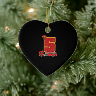 5 Years Old Birthday Boy Gifts Firefighter Ceramic Ornament