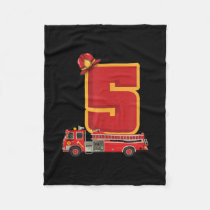 5 Years Old Birthday Boy Gifts Firefighter Fleece Blanket