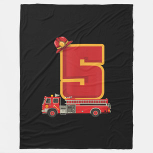 5 Years Old Birthday Boy Gifts Firefighter Fleece Blanket