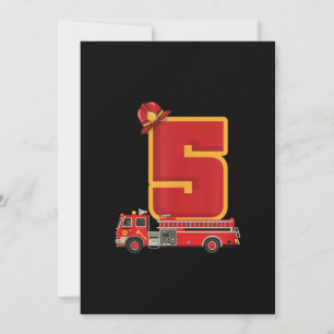 5 Years Old Birthday Boy Gifts Firefighter Holiday Card