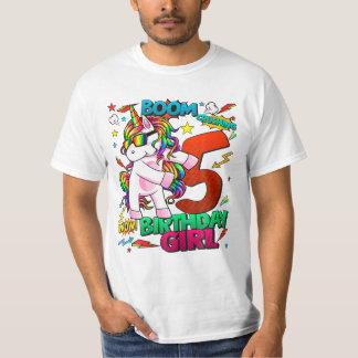 5 Years Old Birthday Comics Unicorn T-Shirt