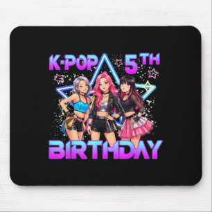 5 Years Old Birthday K Pop Kids 5th Birthday Girls Mouse Pad