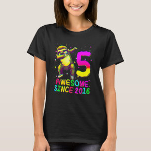 5 Years Old Birthday Sloth Dabbing 5th Birthday Sl T-Shirt