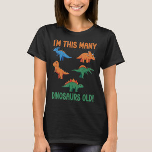 5 Years Old Boy Dinosaurs Old 5th Birthday Kids T-Shirt