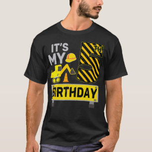 5 Years Old Boy It's My 5th Birthday Construction T-Shirt