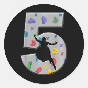 5 Years Old Climber Birthday Bouldering Climbing R Classic Round Sticker