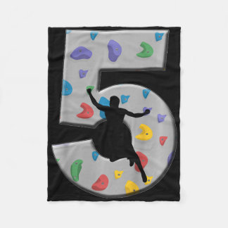 5 Years Old Climber Birthday Bouldering Climbing R Fleece Blanket