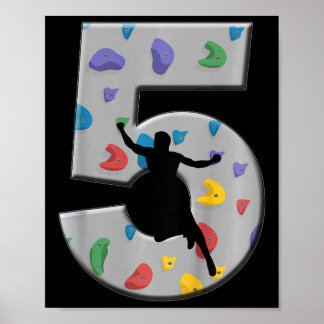 5 Years Old Climber Birthday Bouldering Climbing R Poster