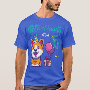 5 Years Old Corgi Dog Lover 5th Birthday Let's Par T-Shirt
