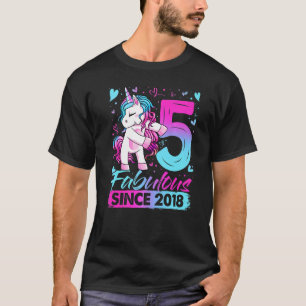 5 Years Old Flossing Unicorn Gifts 5th Birthday Gi T-Shirt