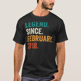 5 Years Old Gift Legend Since February 2018 5th Bi T-Shirt