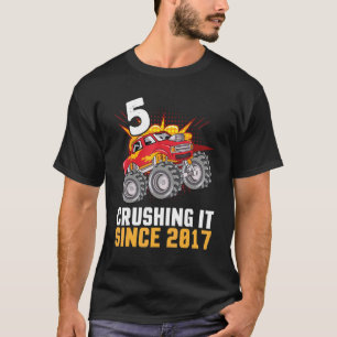5 Years Old Happy Birthday Trucker Cruising It Sin T-Shirt